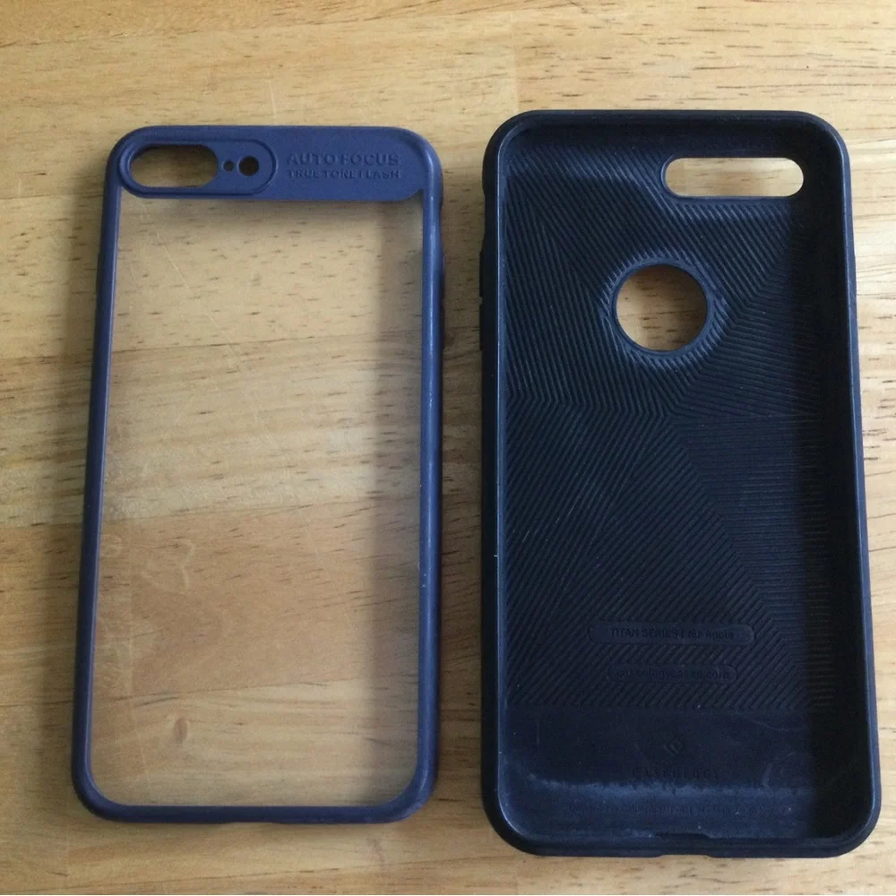 For iPhone 6 Plus | 7Plus| 8Plus Shockproof Metallic Slim Holder Case Cover 2PCs